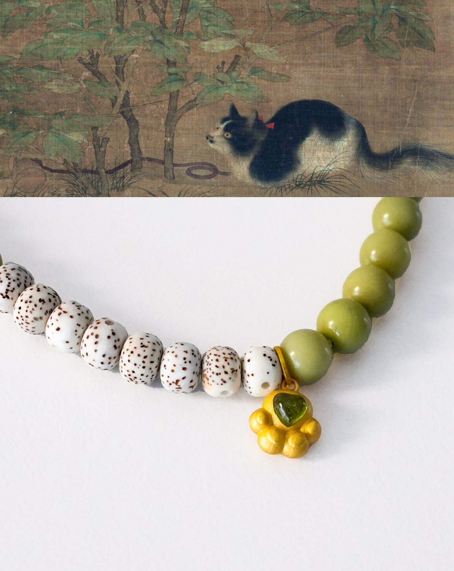 Star, moon, tea and kitten Bracelet