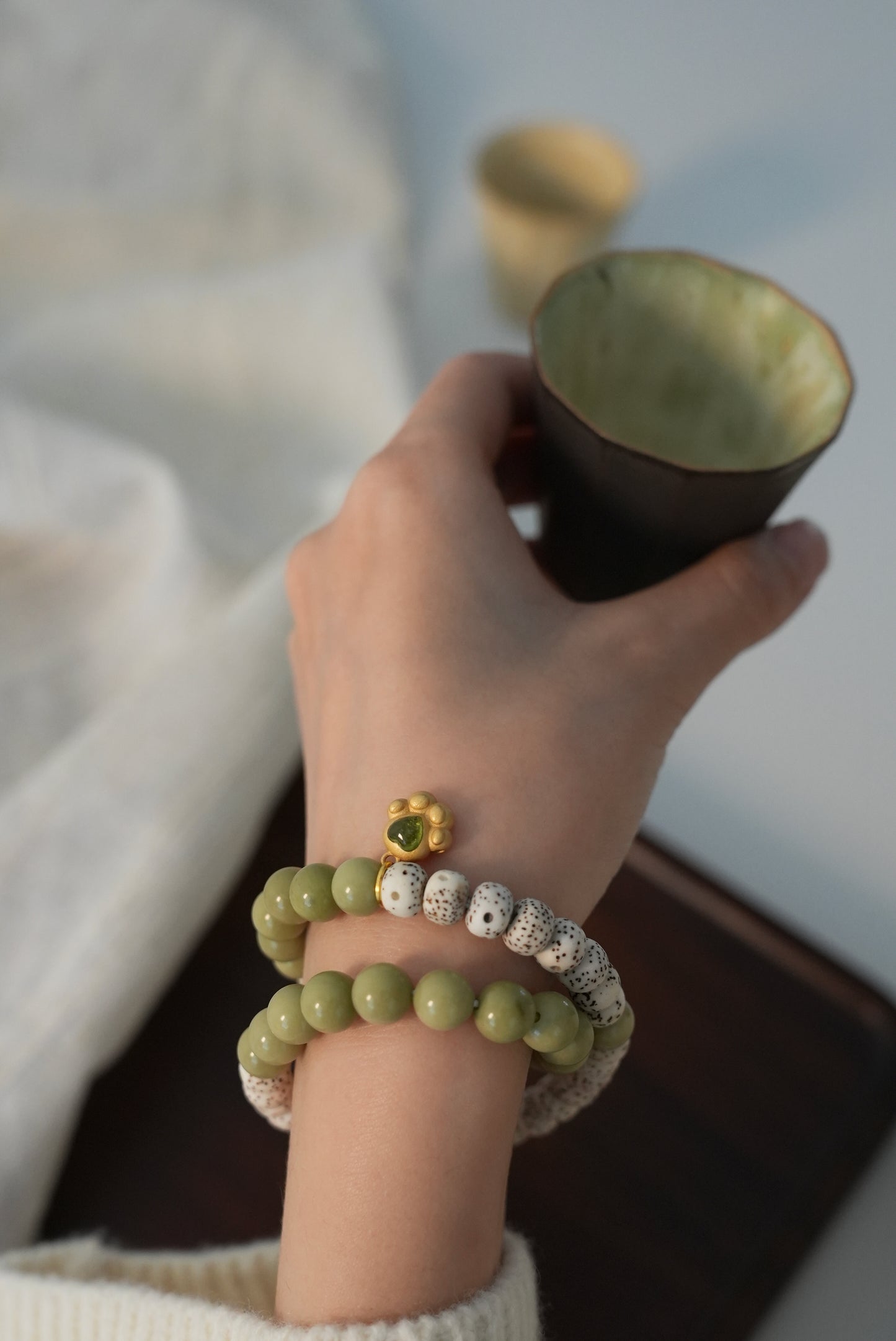Star, moon, tea and kitten Bracelet