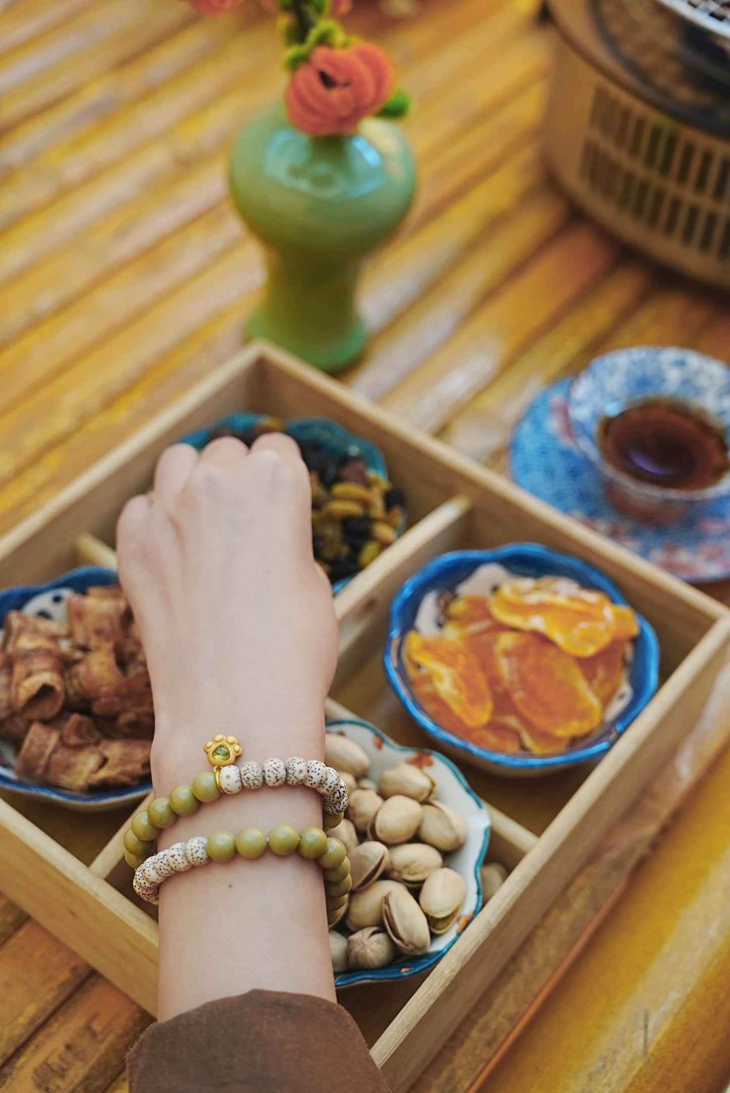 Star, moon, tea and kitten Bracelet