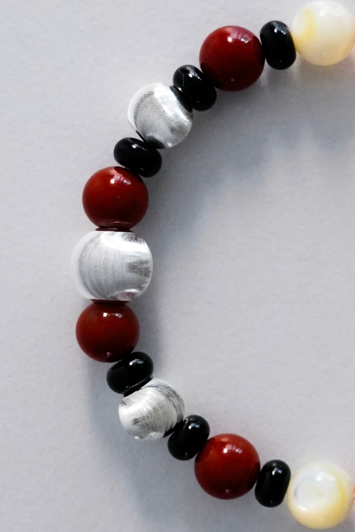Spiritual Grounding Rich Red Agate and Silver Bracelet