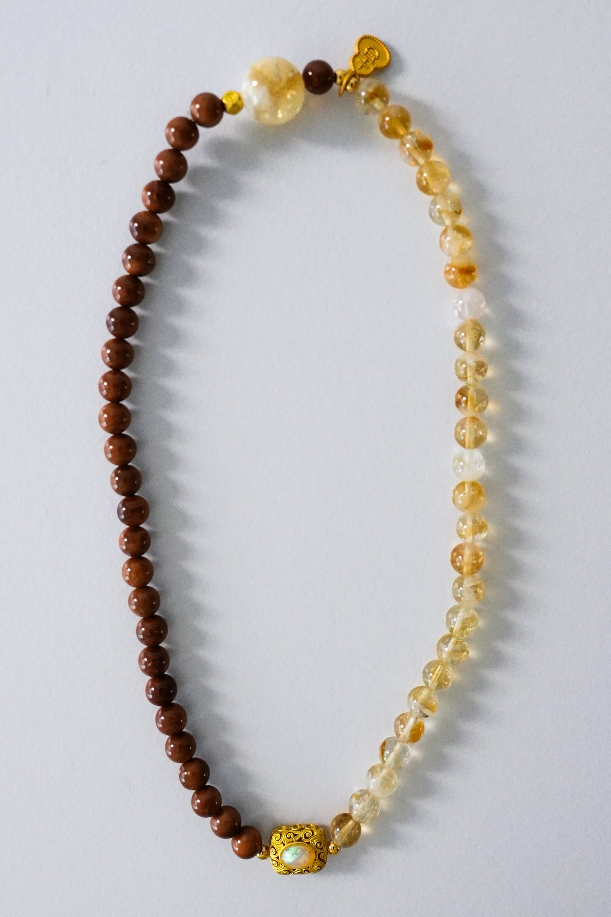 High Vibration Golden Rutilated Quartz and Kuka Seeds Double Wrap Bracelet