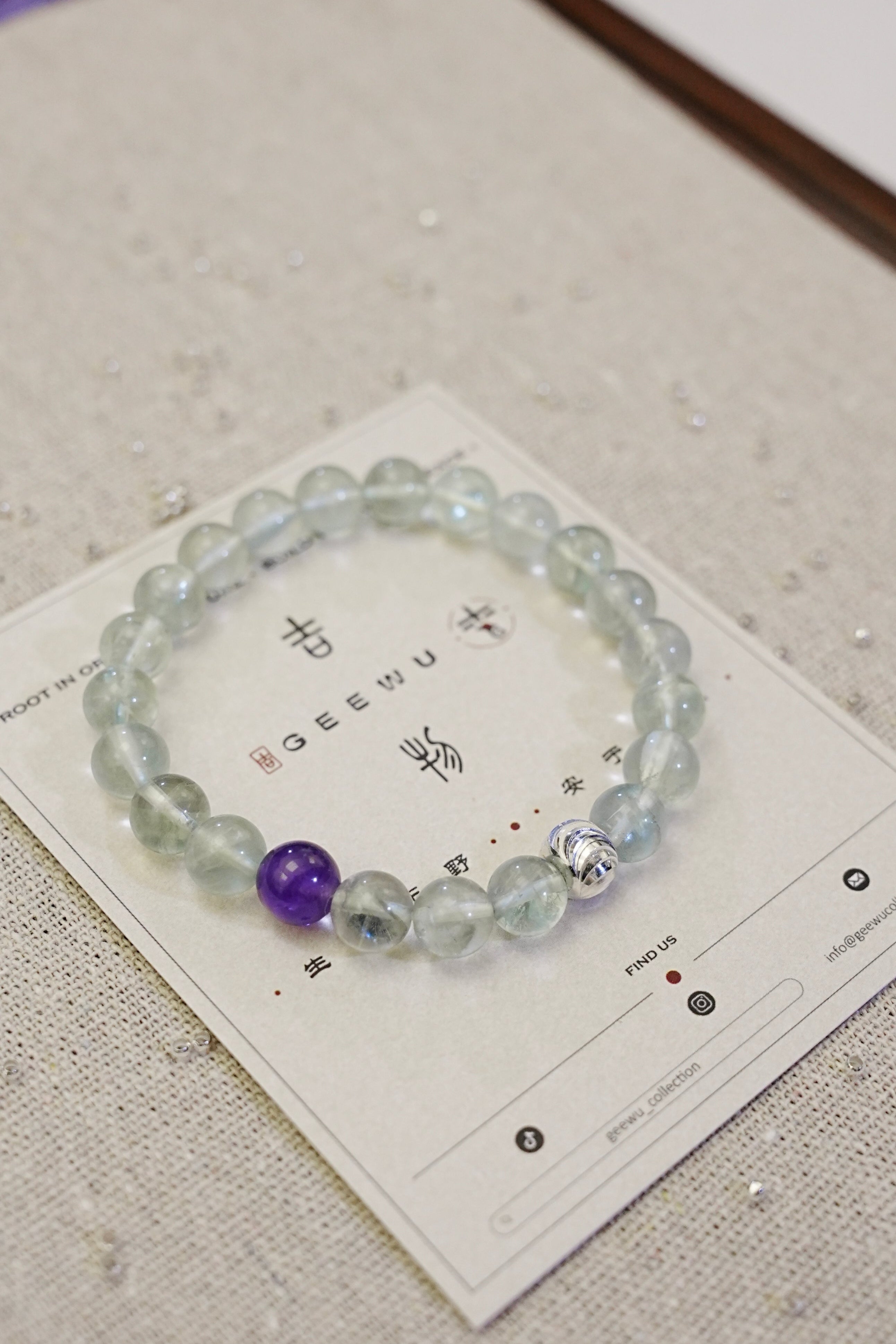 Spiritual Grounding Fluorite and Amethyst  Bracelet