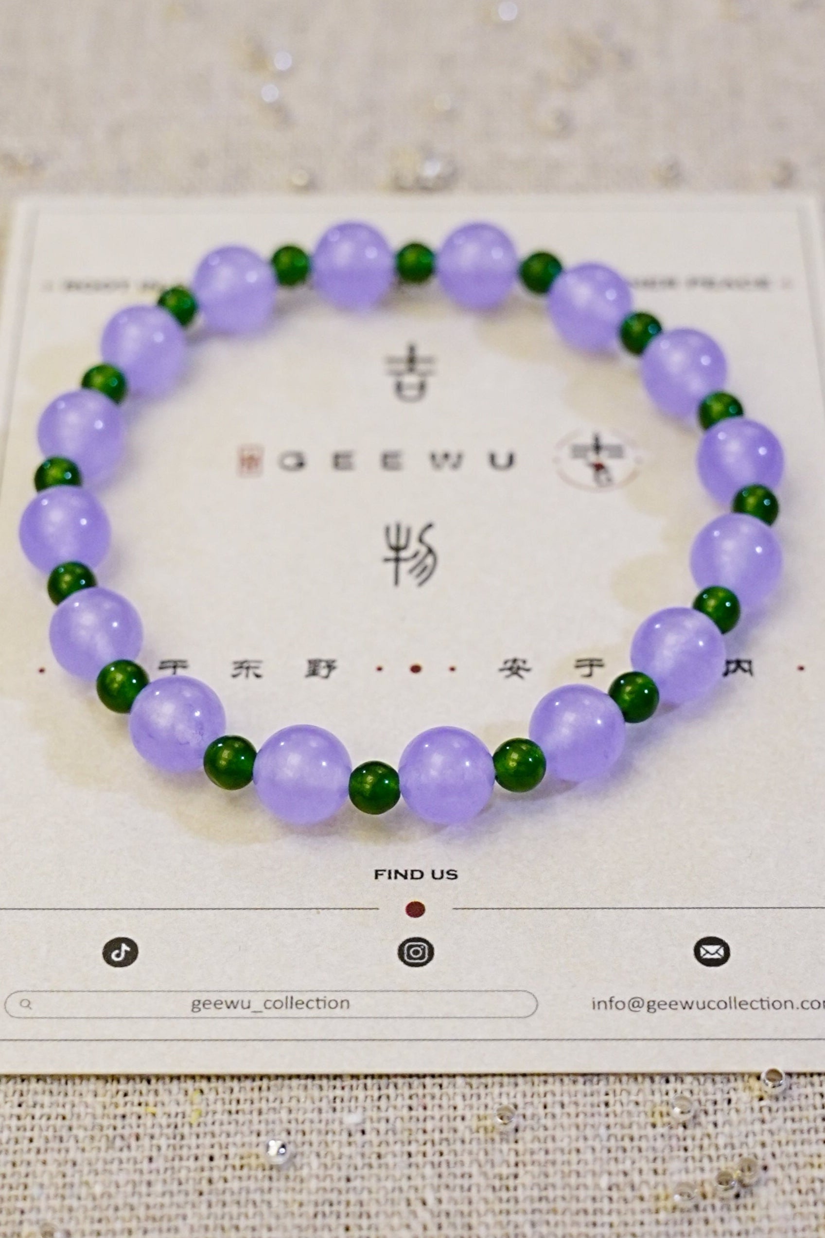 Self-love Healing Lavender Chalcedony and Jade Bracelet