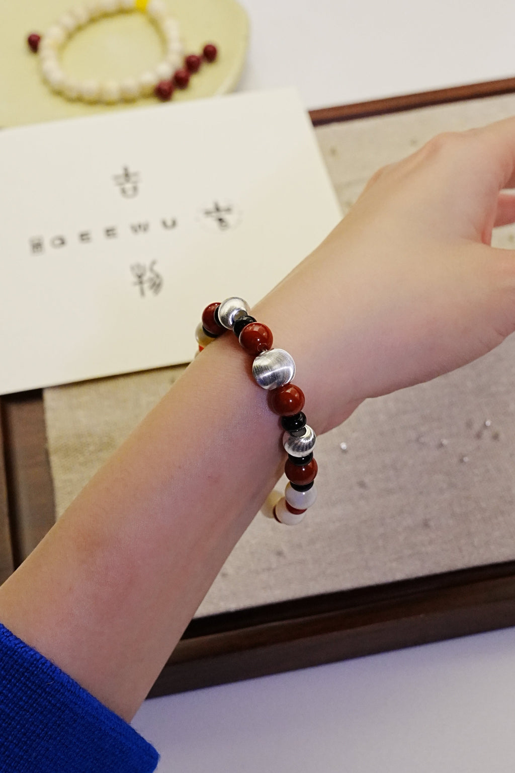 Spiritual Grounding Rich Red Agate and Silver Bracelet