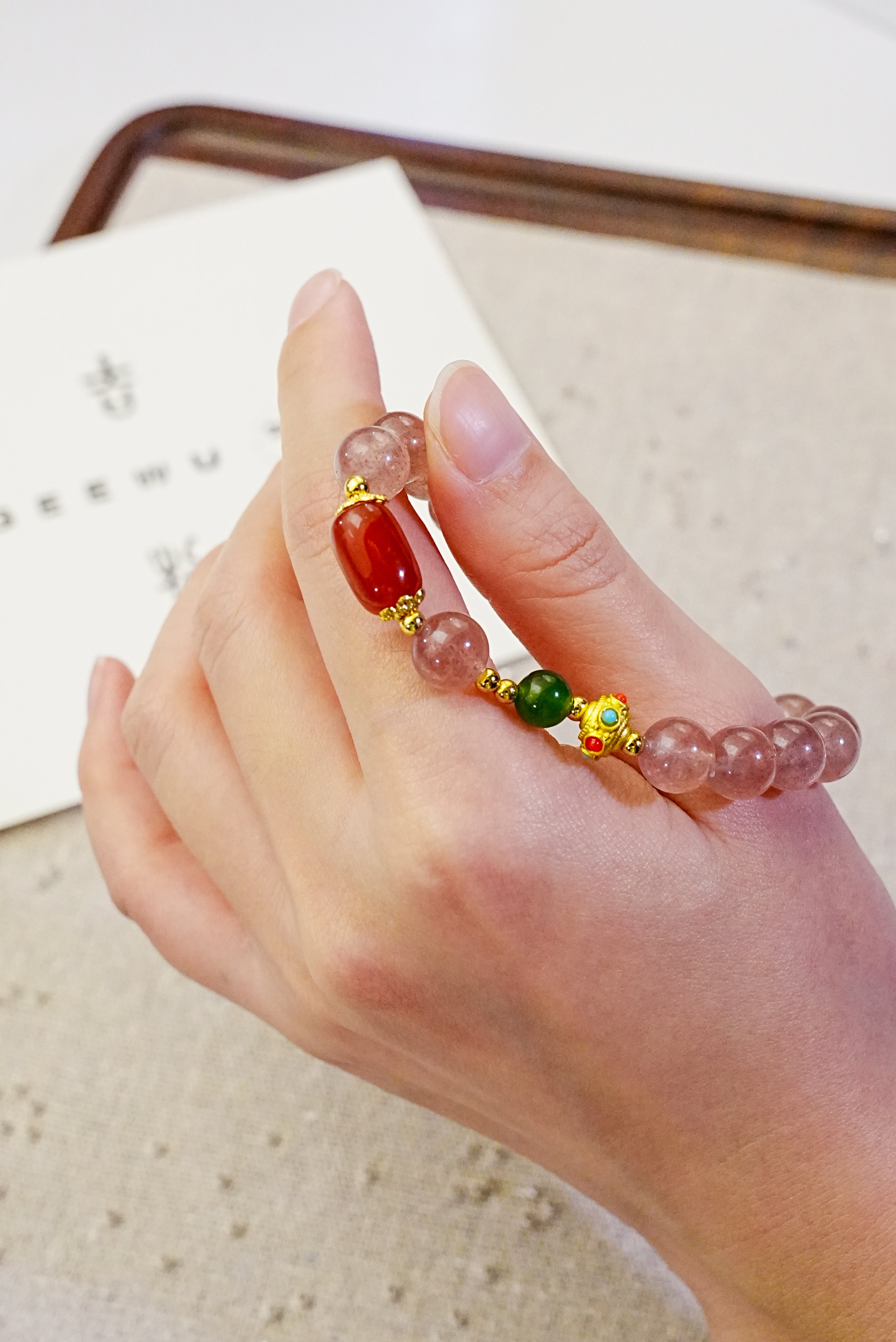 Intention Setting Strawberry Quartz Bracelet