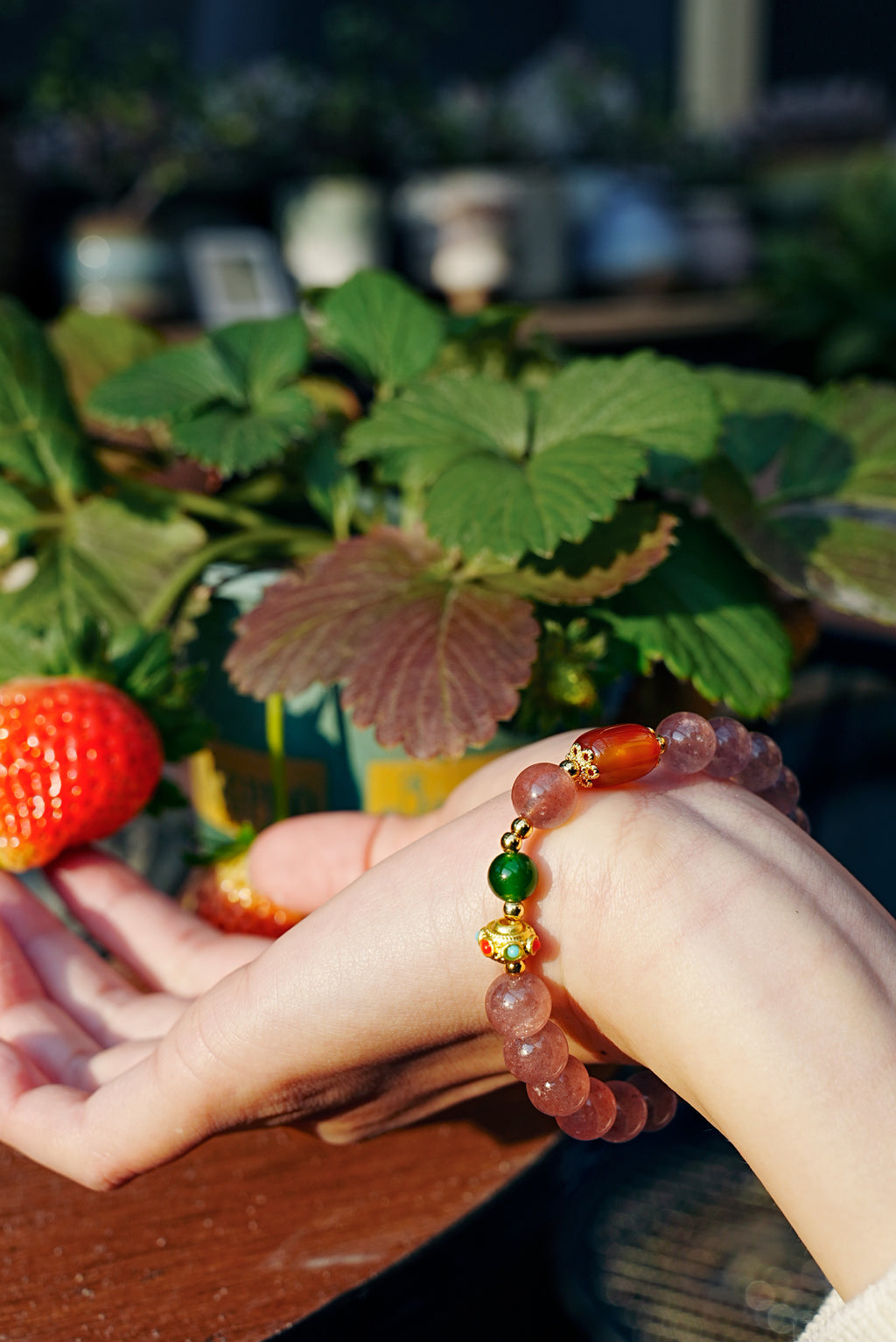 Intention Setting Strawberry Quartz Bracelet