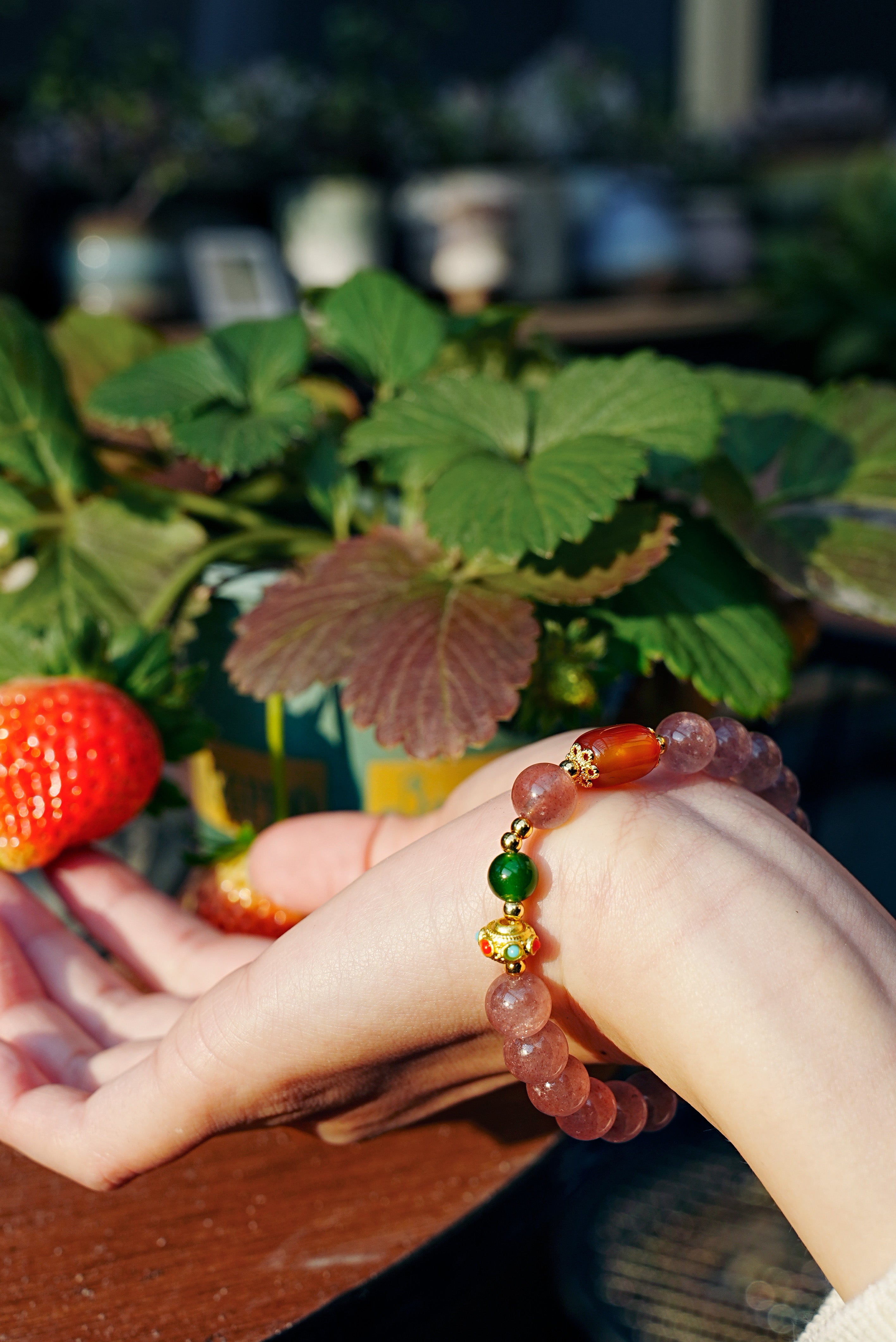 Intention Setting Strawberry Quartz Bracelet