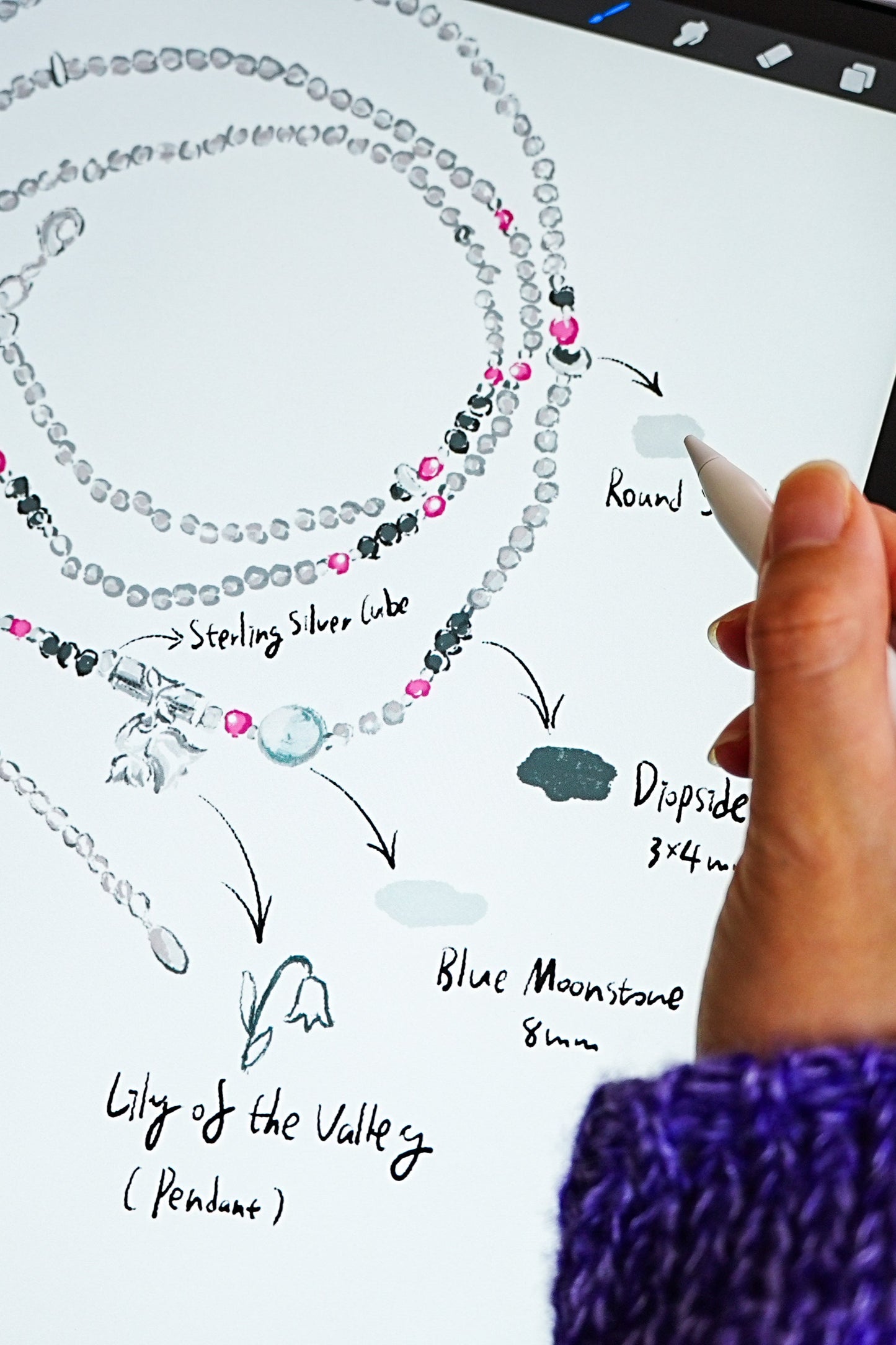 Lily-of-the-Valley in the Moonlight Bracelet