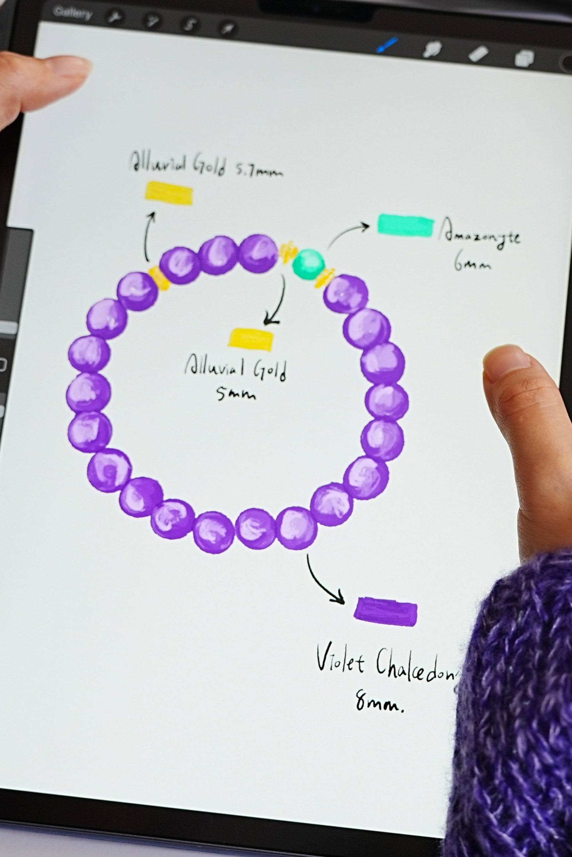 Inner Harmony Violet Chalcedony Bracelet