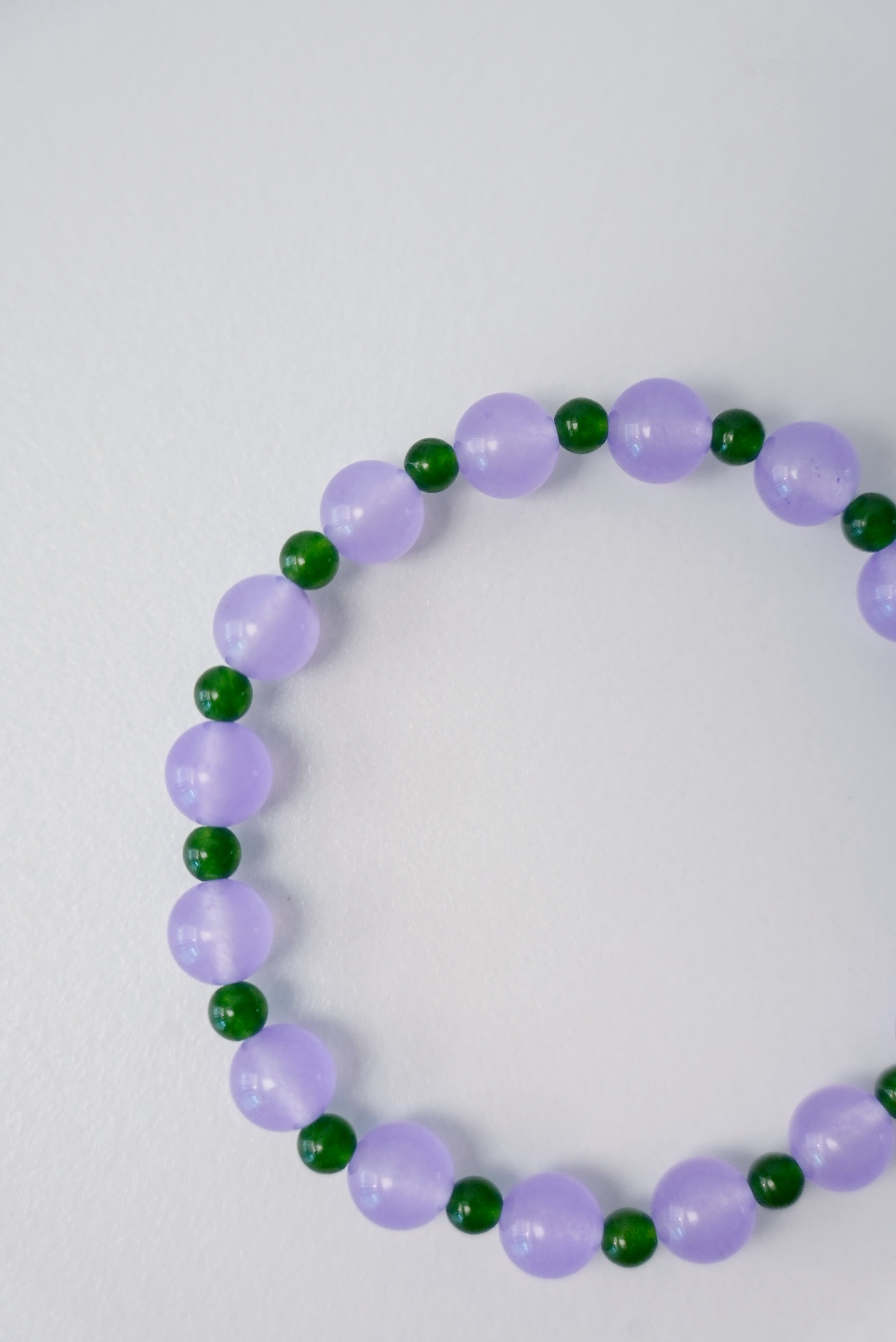 Self-love Healing Lavender Chalcedony and Jade Bracelet